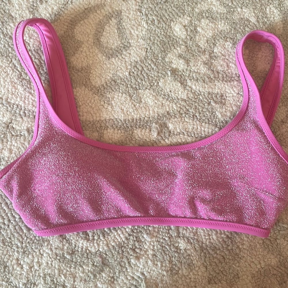 pink shimmery aerie bikini top size small